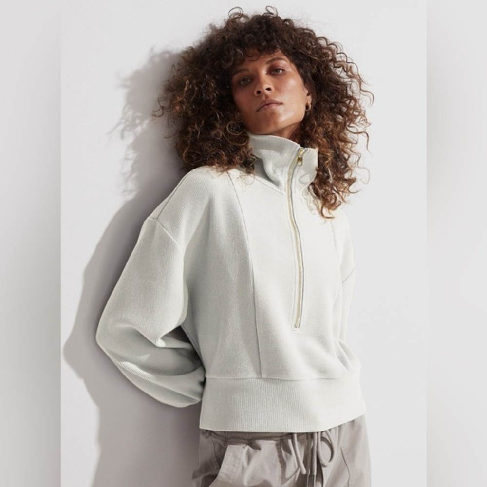 Varley Ramona Half Zip in Egret